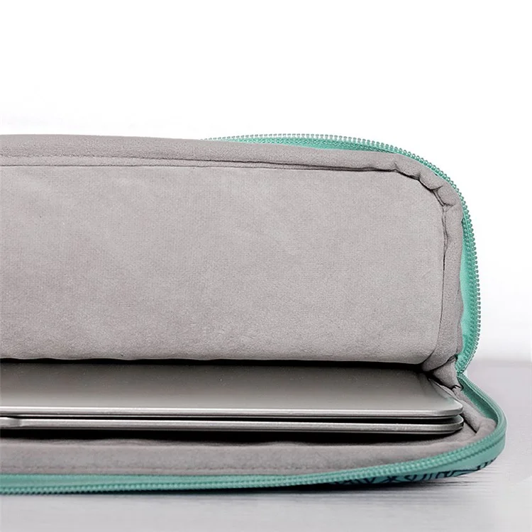 CANVASARTISAN H3-04 for 15-inch Notebook Computer Green Wave Pattern Laptop Sleeve Cover Protective Case