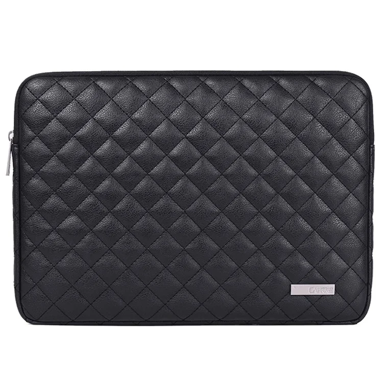 Canvasartisan L19-04 Rhombus De 14 Pulgadas Rhombus Texture Llevar Bag Empresarial PU Manga Portátil - Negro