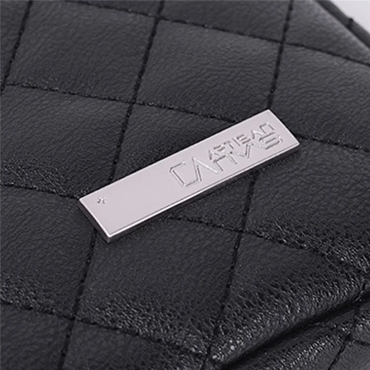 Canvasartisan L19-04 Rhombus De 14 Pulgadas Rhombus Texture Llevar Bag Empresarial PU Manga Portátil - Negro