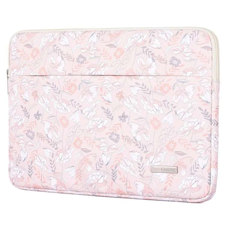 CANVASARTISAN G4-11 Étui de transport portable résistant aux chocs pour les ordinateurs portables de 15 pouces Sac de rangement en cuir PU Sac à manches imprimé de fleurs avec poche extérieure