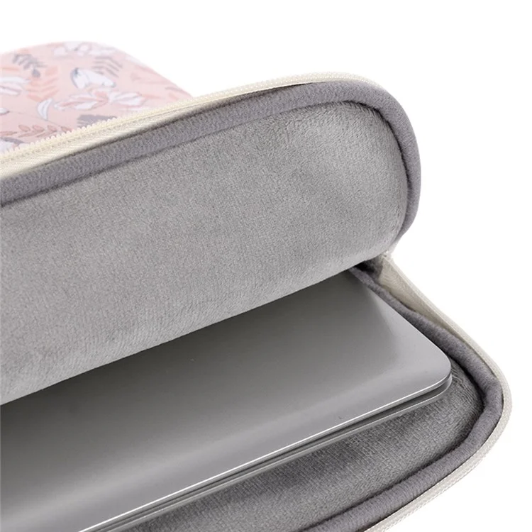 CANVASARTISAN G4-11 Étui de transport portable résistant aux chocs pour les ordinateurs portables de 15 pouces Sac de rangement en cuir PU Sac à manches imprimé de fleurs avec poche extérieure