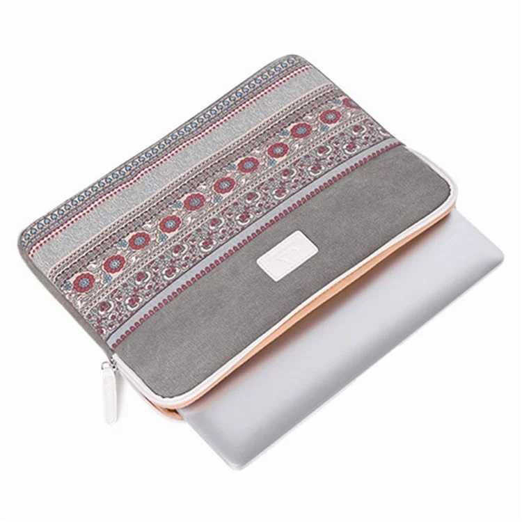 Canvasartisan T38-16 Nationales Muster Gedruckter Leinwandtasche Für 11-zoll - Hellgrau