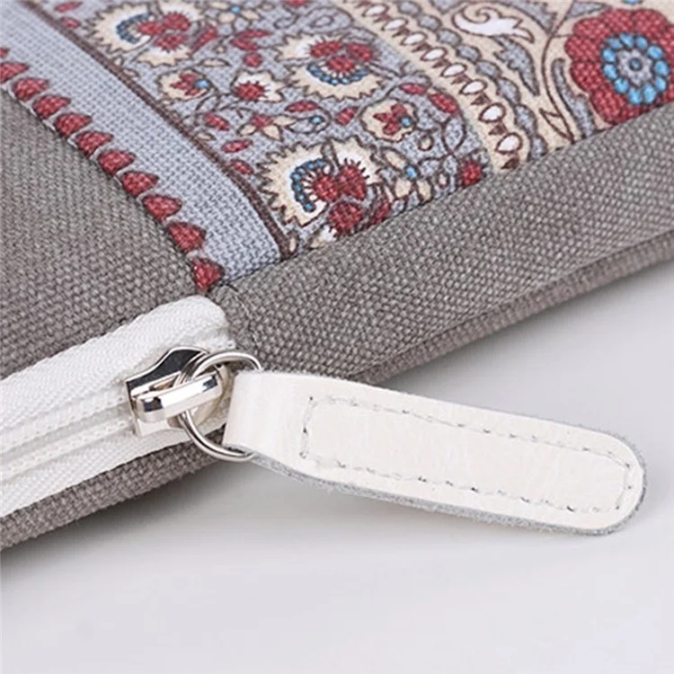 Canvasartisan T38-16 Nationales Muster Gedruckter Leinwandtasche Für 11-zoll - Hellgrau