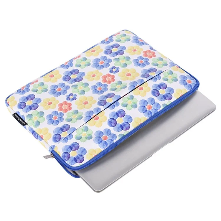 Canvasartisan G51-11 Patrón De Flores Portátil Patrón De Flores De 14 Pulgadas Bolsa De Manga Portátil De 14 Pulgadas PU CUADERO DE CUERO PUSABLO