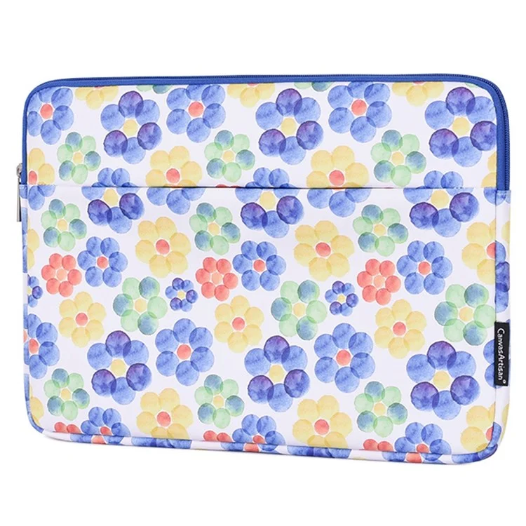 Canvasartisan G51-11 Patrón De Flores Portátil Patrón De Flores De 14 Pulgadas Bolsa De Manga Portátil De 14 Pulgadas PU CUADERO DE CUERO PUSABLO