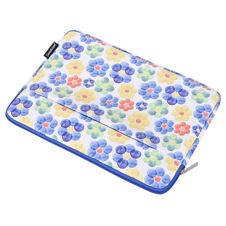 Canvasartisan G51-11 Patrón De Flores Portátil Patrón De Flores De 14 Pulgadas Bolsa De Manga Portátil De 14 Pulgadas PU CUADERO DE CUERO PUSABLO