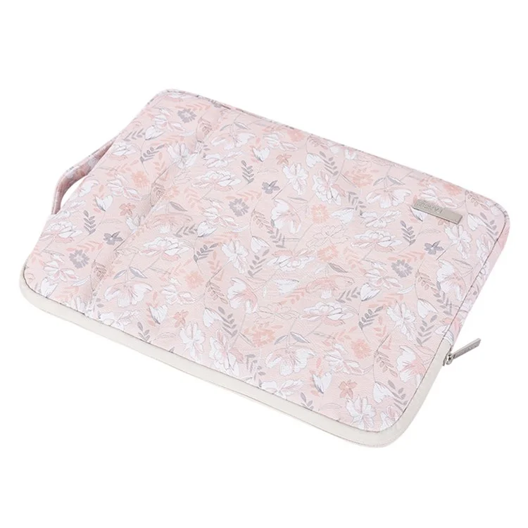 CANVASARTISAN G4-89 PU Leather Portable Carry Case for 12-inch Laptops Flower Printed Storage Bag with Handle Strap/Outer Zippered Pouch Shockproof Sleeve Bag