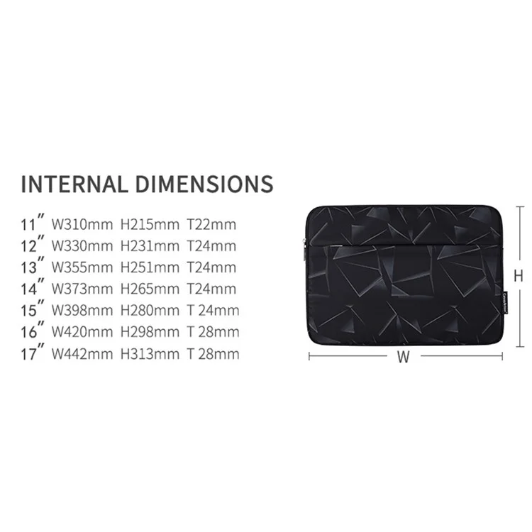 CANVASARTISAN H6-11 Triangle Geometric Printed Carry Case for 11-inch Laptops Portable Sleeve Bag with Outer Pouch Shockproof Storage Bag