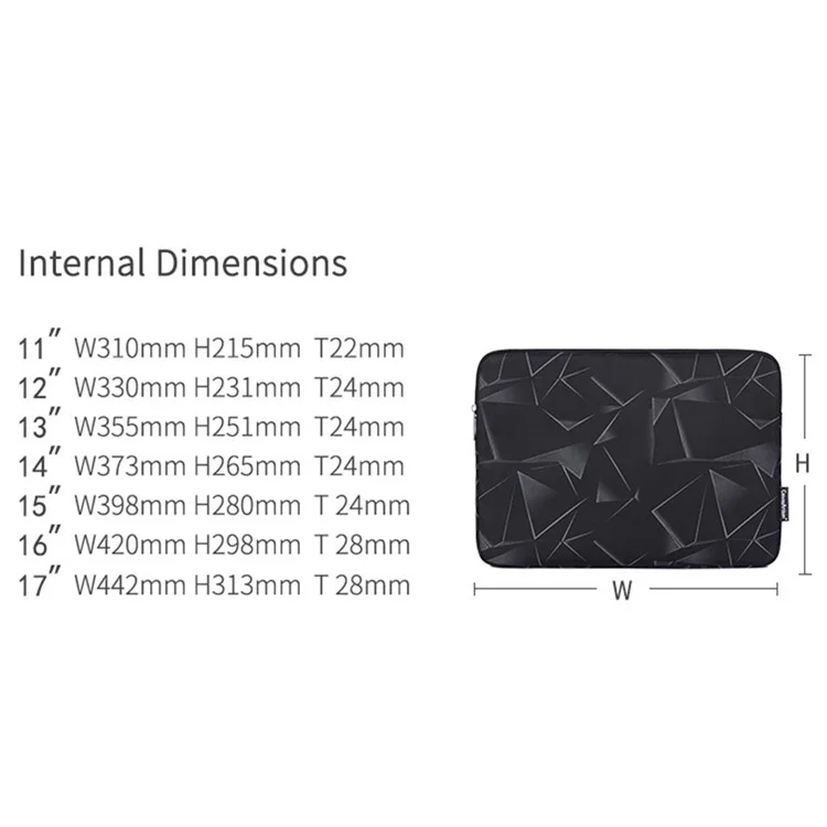 Canvasartisan H6-01 Triangle Géométrique Imprimé Sac à Manches Portables Pour Ordinateur Portable de 13 Pouces Bagure de Carnet Anti-délai D'orgue