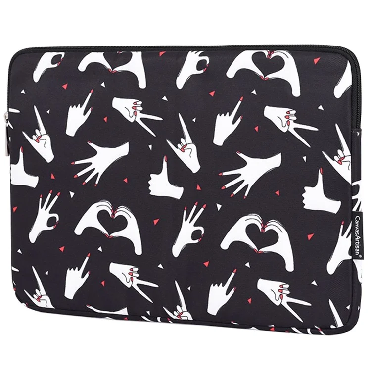 Canvasartisan H21-01 Fingermuster Bedrucktes Anti-wear-ärmelbeutel Für 12-zoll-laptops PU Leder Carry Hülle Tragbare Aufbewahrungstasche