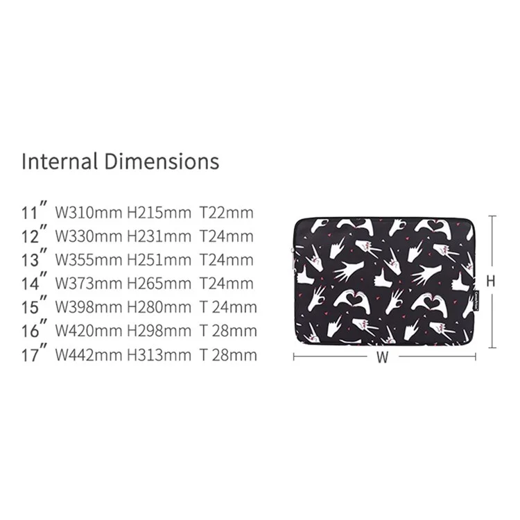 CANVASARTITISAN H21-01 PADRÃO PADRÃO DE MANEVA PORTÁVEL IMPRESSO PARA LAPTOPS DE 13 POLENTE LAPTOPS CARREGEM CASE CHUPKERTOBE SACO