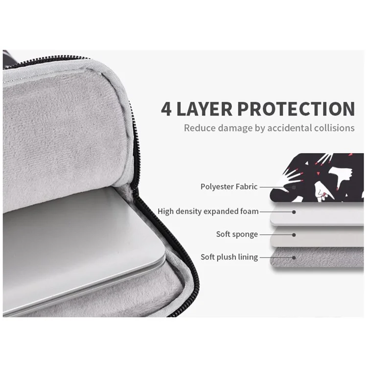CANVASARTITISAN H21-01 PADRÃO PADRÃO DE MANEVA PORTÁVEL IMPRESSO PARA LAPTOPS DE 13 POLENTE LAPTOPS CARREGEM CASE CHUPKERTOBE SACO