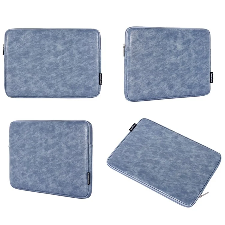 CANVASARTISAN L31-03 Anti-wear PU Leather Storage Bag for 15-inch Laptops Carry Case Portable Sleeve Bag - Blue
