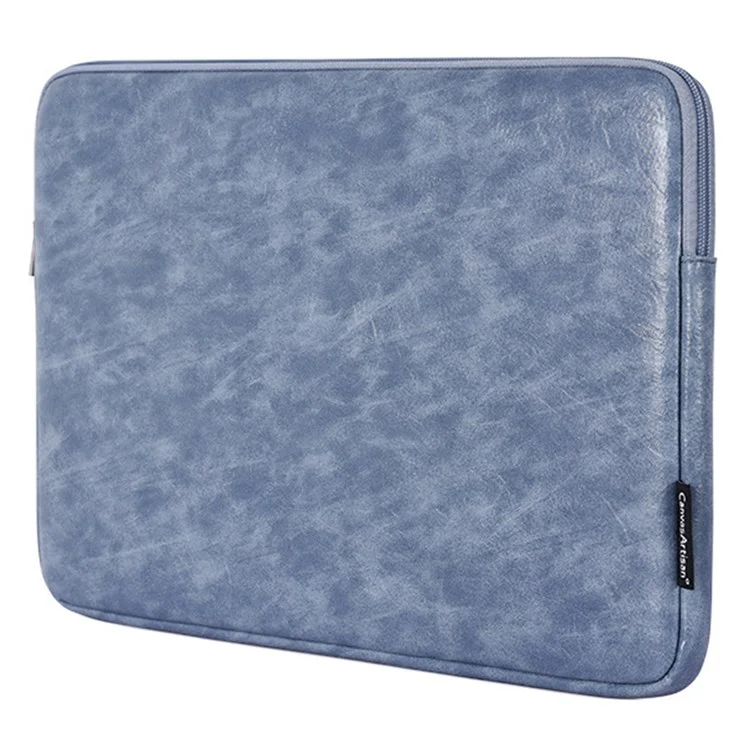 CanvaSartisan L31-03 Portable Portable Cas De Transport Pour Ordinateurs Portables De 14 Pouces Sac À Manchon Sac De Rangement En Cuir PU - Bleu