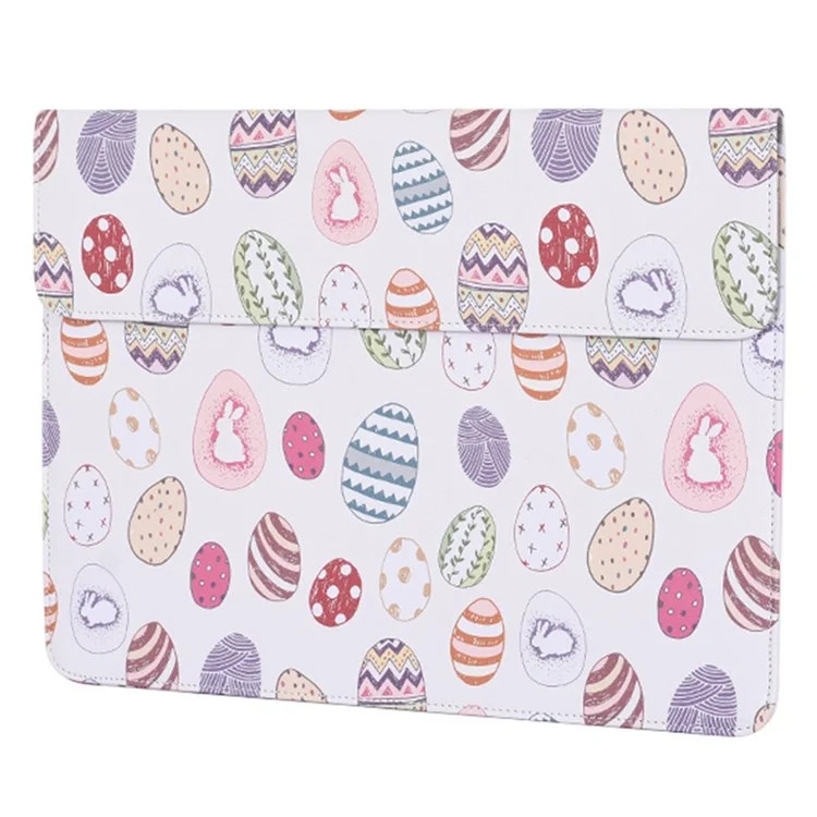 Canvasartisan E52-T0121 2pcs/Set De 15 Pulgadas Patrón De Elipse Mango De Laptop De La Aleta Magnética PU + Bolsa Pequeña