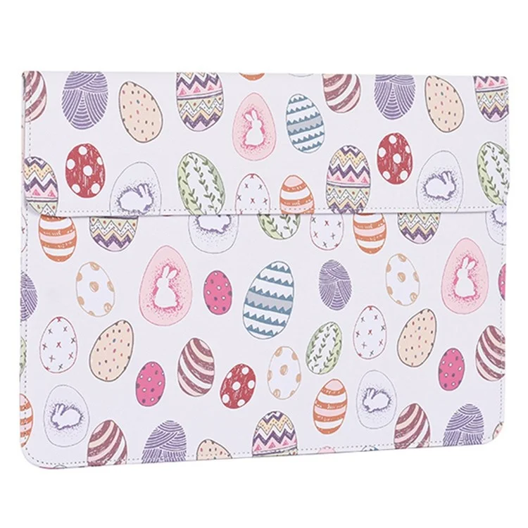 Canvasartisan E52-T0121 2pcs/Set De 15 Pulgadas Patrón De Elipse Mango De Laptop De La Aleta Magnética PU + Bolsa Pequeña