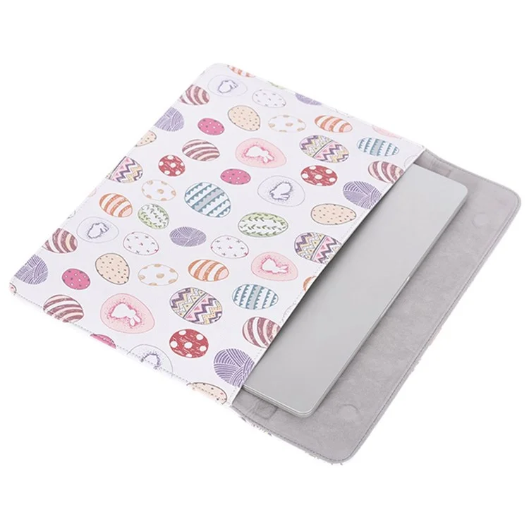 Canvasartisan E52-T0121 2pcs/Set De 15 Pulgadas Patrón De Elipse Mango De Laptop De La Aleta Magnética PU + Bolsa Pequeña