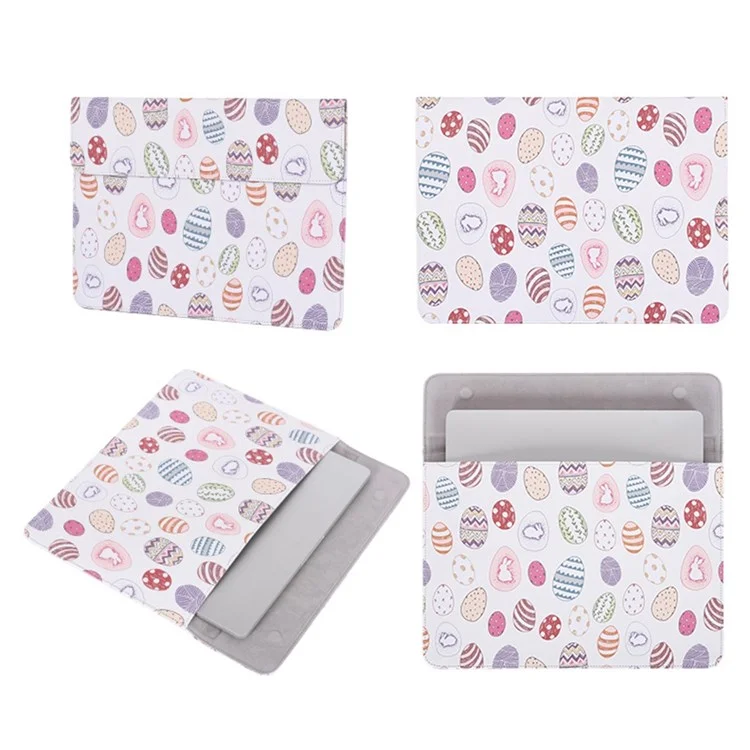 Canvasartisan E52-T0121 2pcs/Set De 15 Pulgadas Patrón De Elipse Mango De Laptop De La Aleta Magnética PU + Bolsa Pequeña