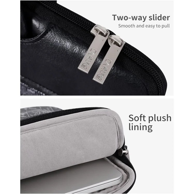Canvasartisan L27-C22 14 '' Notebook-Handtasche Ägypten Style Muster Drucklaptop Bag Umhängetasche Mit Vorderer Tasche - Schwarz