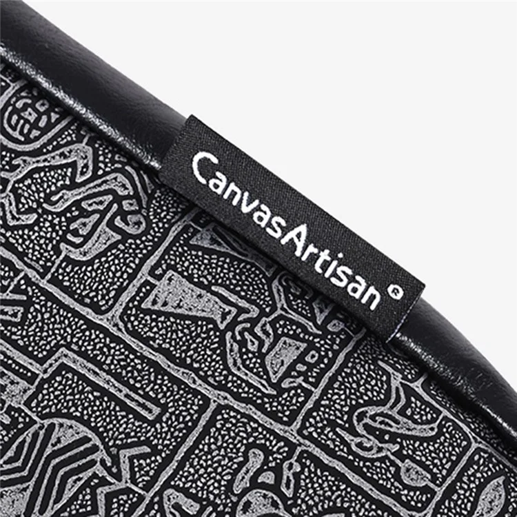 Canvasartisan L27-C22 14 '' Notebook-Handtasche Ägypten Style Muster Drucklaptop Bag Umhängetasche Mit Vorderer Tasche - Schwarz