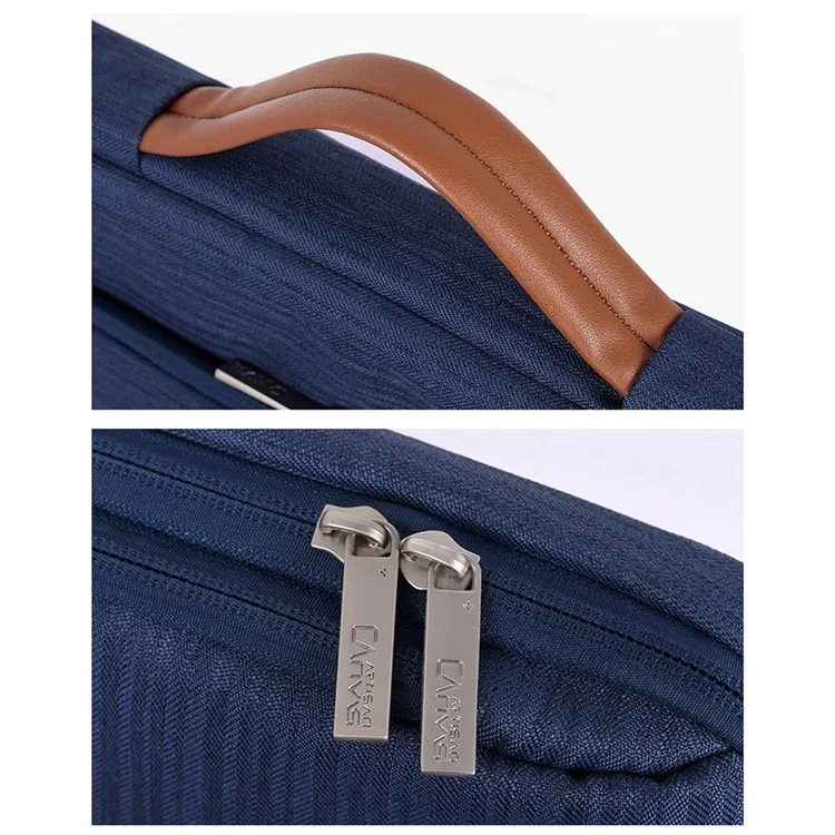 CANVASARTISAN K28-21 15-inch Laptop Briefcase Protective Bag Notebook Handbag with Horizontal Zipper Pocket - Blue