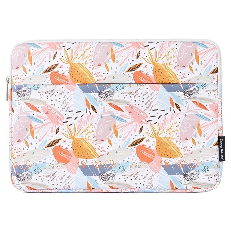 CANVASARTISAN G53-11 for 14-inch Notebook Stylish Patterned Laptop Protective Sleeve Waterproof PU + Soft Lining Pouch Bag with Horizontal-Opening Outer Slot