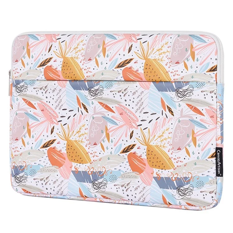 CANVASARTISAN G53-11 for 14-inch Notebook Stylish Patterned Laptop Protective Sleeve Waterproof PU + Soft Lining Pouch Bag with Horizontal-Opening Outer Slot