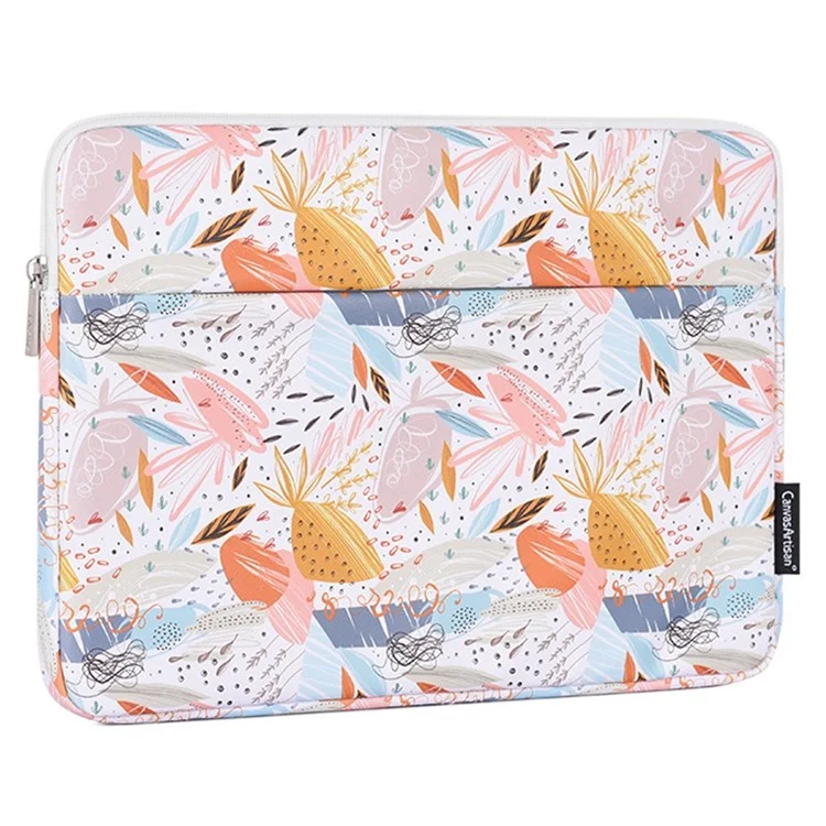 CANVASARTISAN G53-11 for 14-inch Notebook Stylish Patterned Laptop Protective Sleeve Waterproof PU + Soft Lining Pouch Bag with Horizontal-Opening Outer Slot