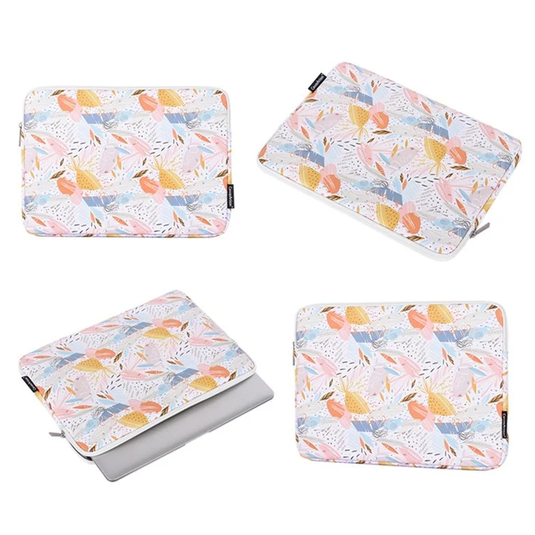 CANVASARTISAN G53-T0121 for 15-inch Notebook Stylish Patterned Laptop Zippered Protective Bag Waterproof PU Case Pouch Storage Organizer + Small Bag Set