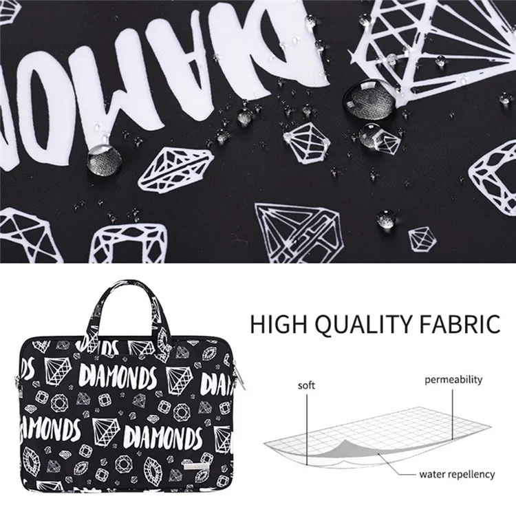 CANVASARTISAN H15-A01 15-inch Lightweight Diamond Pattern Laptop Carrying Bag Storage Sleeve with Shoulder Strap