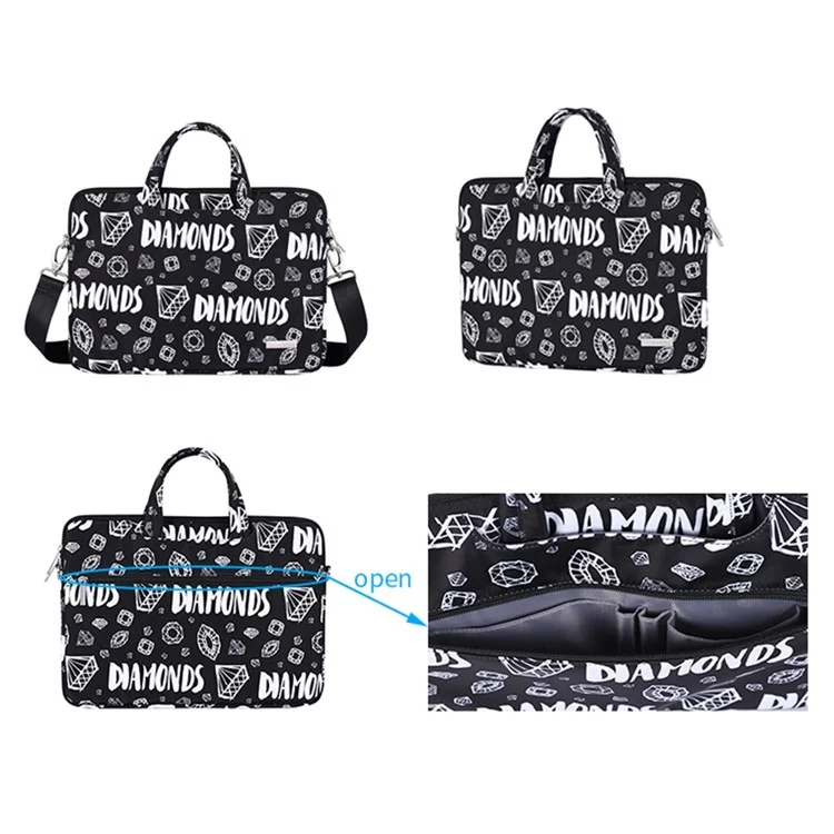 CANVASARTISAN H15-A01 15-inch Lightweight Diamond Pattern Laptop Carrying Bag Storage Sleeve with Shoulder Strap