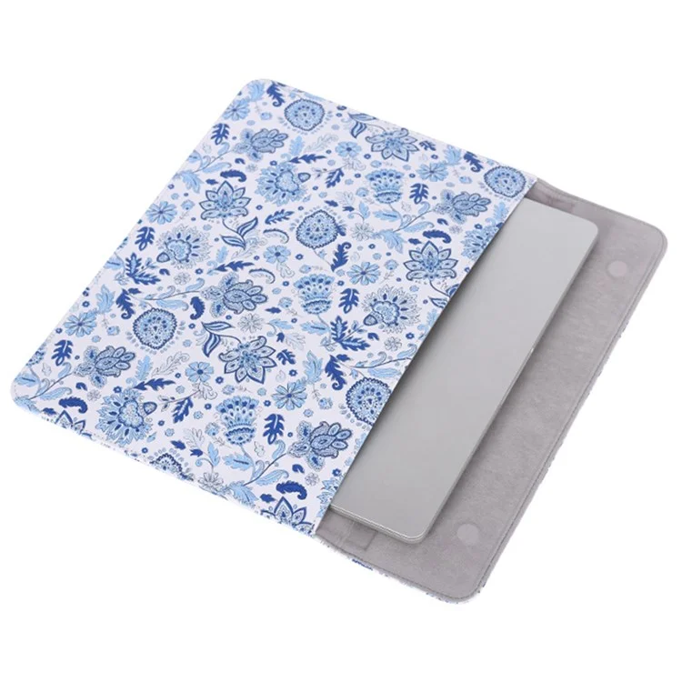 Canvasartisan E54-T0111 Manga Portátil Anti-scratch De 13 Pulgadas Patrón De Flores Azules De La Placa Magnética Magnora Notebook Case + Bolsa Pequeña