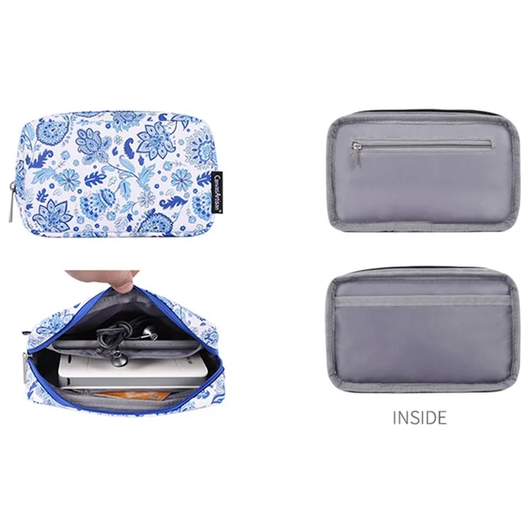 Canvasartisan E54-T0111 Manga Portátil Anti-scratch De 13 Pulgadas Patrón De Flores Azules De La Placa Magnética Magnora Notebook Case + Bolsa Pequeña