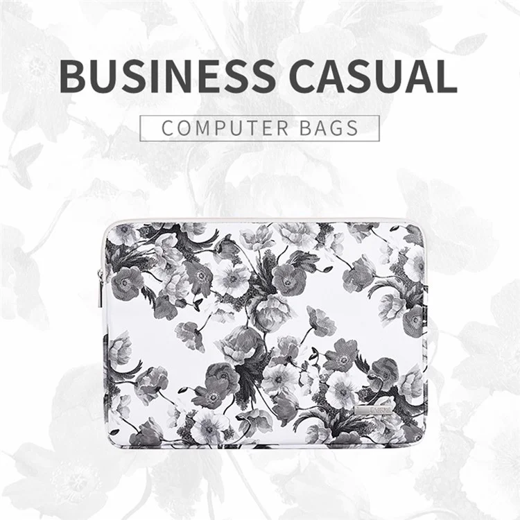 Canvasartisan G1-01 Blütenmuster Bedruckter Ärmelbeutel Für 11-Zoll-Laptops Tragbarer PU Leder Carry Case Hülle Schockdichtspeicherbeutel