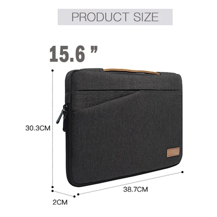 MA031 15-15.6 Pulgadas Simple Gran Notorbook Computadora Diseño Portátil Portable Mango Strap Bag De La Computadora Portátil - Gris Oscuro