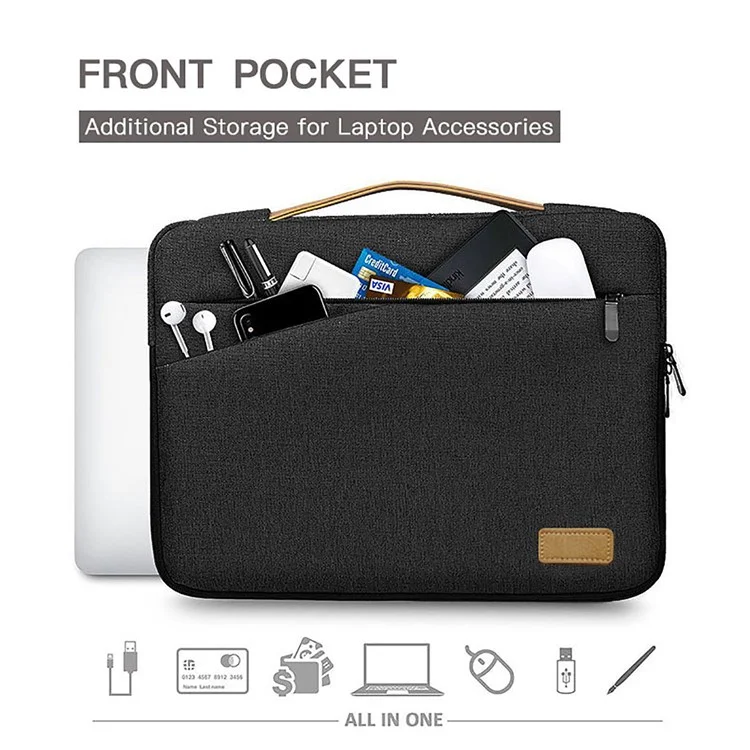 MA031 15-15.6 Pulgadas Simple Gran Notorbook Computadora Diseño Portátil Portable Mango Strap Bag De La Computadora Portátil - Gris Oscuro