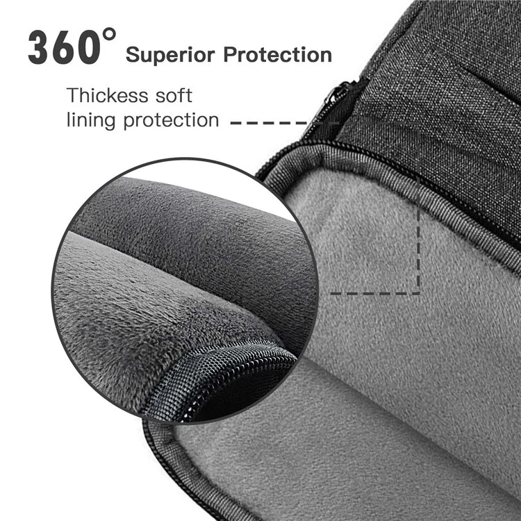 MA031 13.3-14 Pulgadas Anti-Scratch Notebook Computer Manga Bag Laptop Bag Bags De Estilo De Negocio Con Correa De Mango - Gris Oscuro