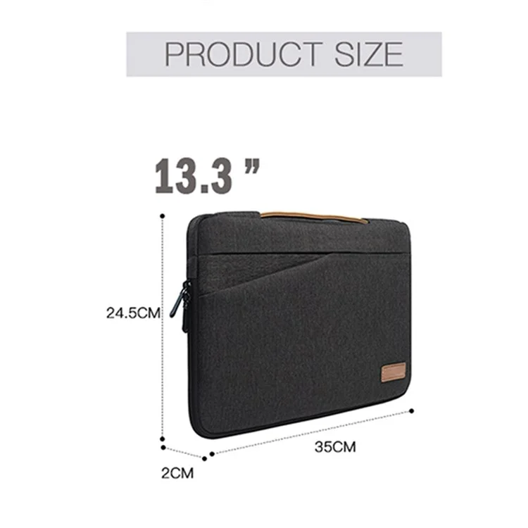 MA031 13.3-14 Pulgadas Anti-Scratch Notebook Computer Manga Bag Laptop Bag Bags De Estilo De Negocio Con Correa De Mango - Gris Oscuro