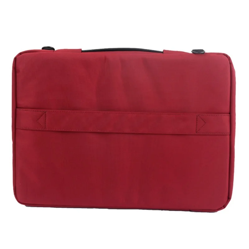 MA016 15-15.6 inch Large Notebook Computer Sleeve Simple Casual Design Comfortable Handle Strap Laptop Bag with Shoulder Strap - Red