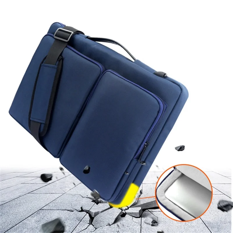 MA016 15-15.6 inch Large Notebook Computer Sleeve Simple Casual Design Comfortable Handle Strap Laptop Bag with Shoulder Strap - Red