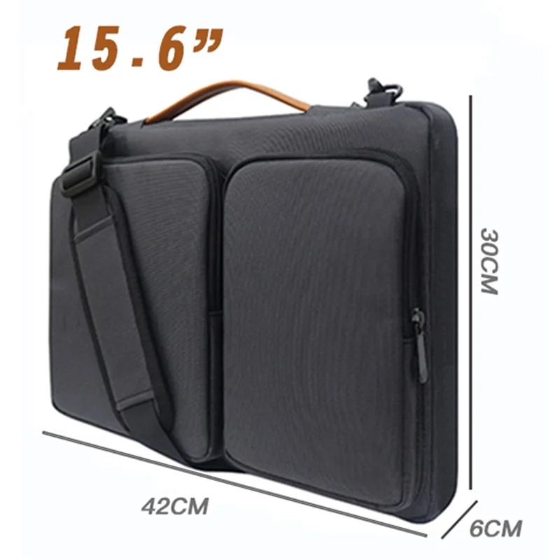 MA016 15-15.6 inch Large Notebook Computer Sleeve Simple Casual Design Comfortable Handle Strap Laptop Bag with Shoulder Strap - Red