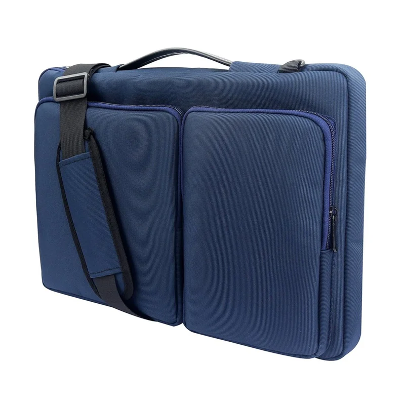 MA016 15-15.6 inch Large Notebook Computer Sleeve Simple Casual Design Comfortable Handle Strap Laptop Bag with Shoulder Strap - Blue