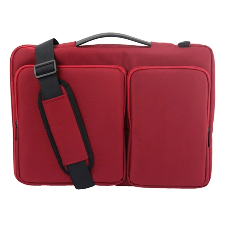 MA016 13.3-14 Pouces Sac D'ordinateur Portable Style D'entreprise Blocier Manchon D'ordinateur Sac À Main Avec Bandoulière Avec Bandoulière - Rouge