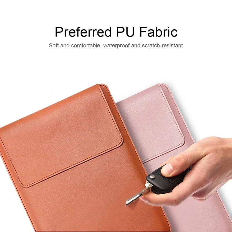 For 15''/15.6'' Laptop Storage Bag PU Leather Multifunction Mouse Pad Notebook Computer Sleeve Set - Grey
