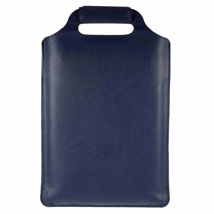15-inch Laptop Sleeve Case PU Leather Notebook Carrying Case with Adjustable Stand - Dark Blue