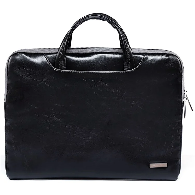 Lisen Case de Laptop de 13.3 Pulgadas Smooth PU Leaptop Manga de la Computadora Portátil Durable Bolsa de Transporte Con Correa Para Manija - Negro