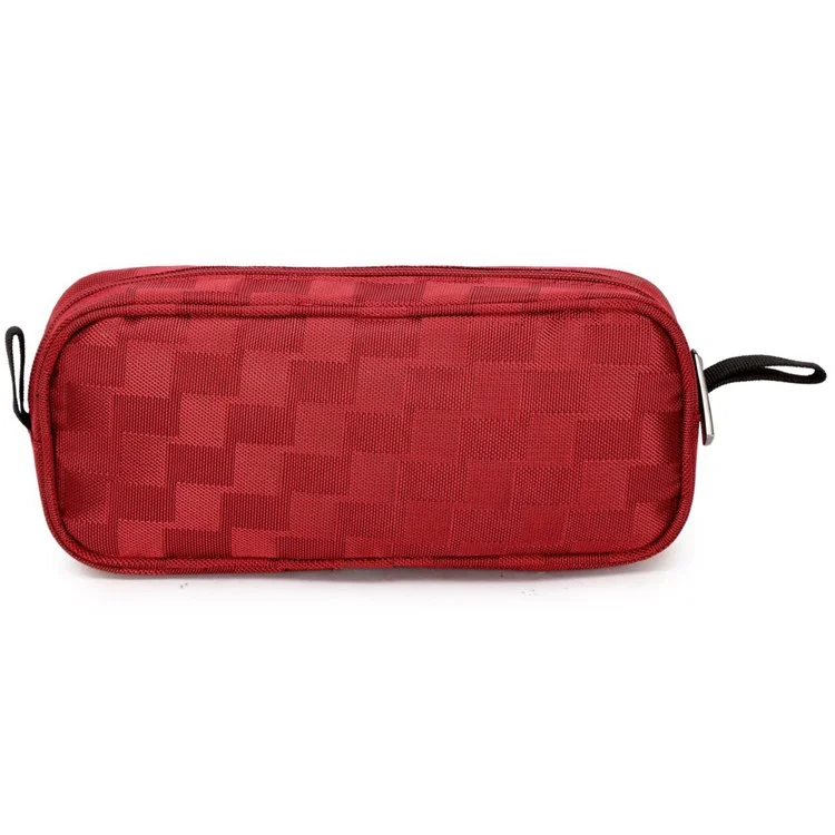 LISEN Digital Accessories Nylon Zipper Bag Data Cable U-disk Power Bank Charger Storage Bag - Red