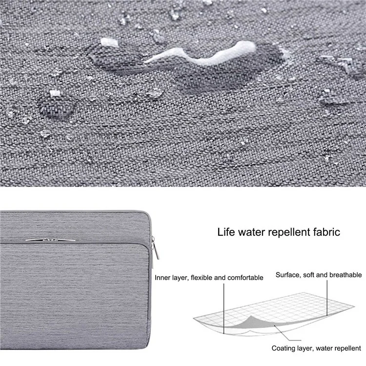 Canvasartisan L28-21 Estilo Comercial Notebook de Manga Protetora Portátil de Laptop de 13 Polegadas - Cinza Claro