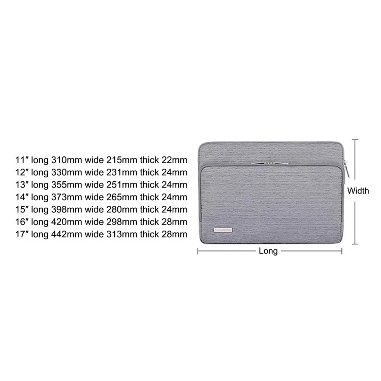 Canvasartisan L28-21 Estilo Comercial Notebook de Manga Protetora Portátil de Laptop de 13 Polegadas - Cinza Claro