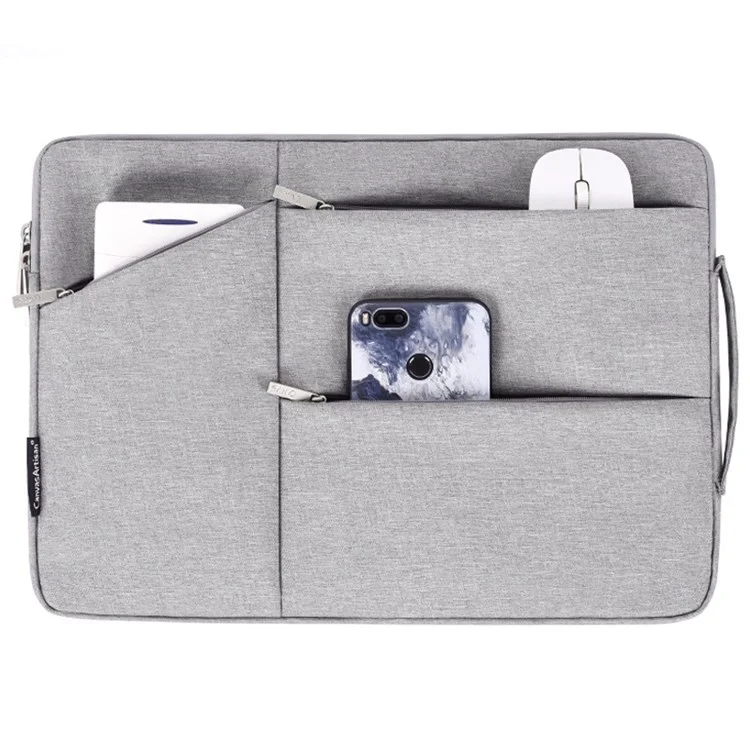 CANVASARTISAN L25-58 12-inch Laptop Protective Sleeve Business Style Notebook Carrying Bag - Light Grey